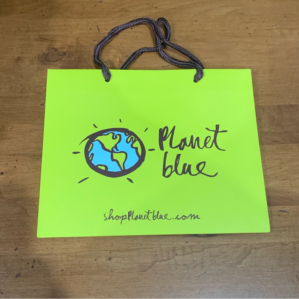 Planet Blue Retro Paper Gift Shopping Bag